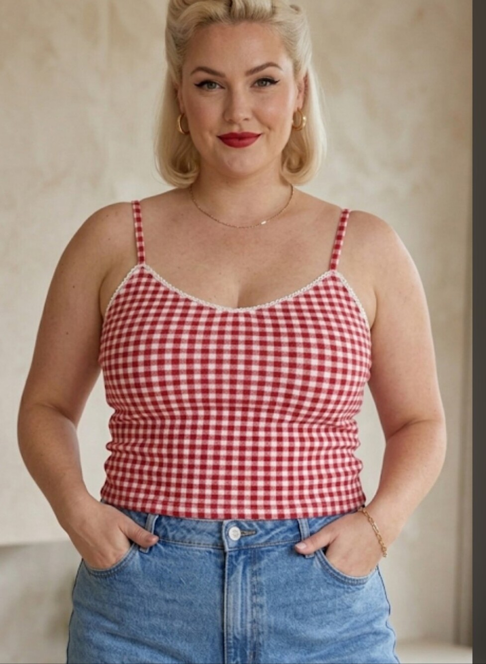 NOISY MAY GINGHAM CAMISOLE SIZE LARGE